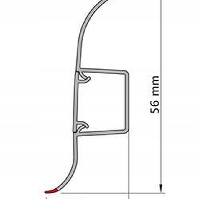 Listwa PCV podłogowa z gumką SG 56mm 2,5m Jesion Biały