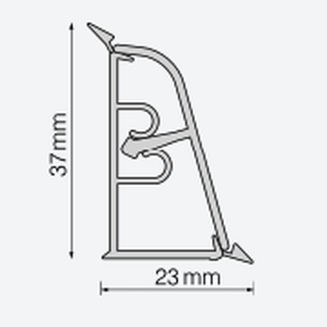 Listwa Przyblatowa PCV 3m Aluminium
