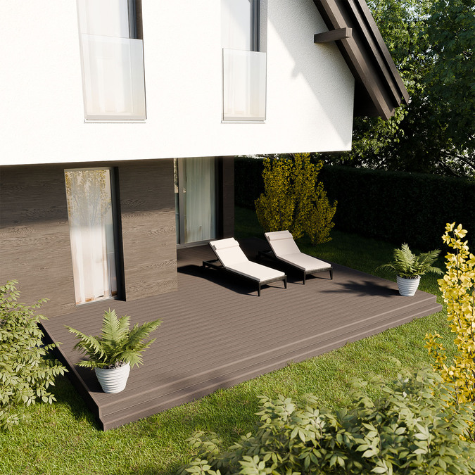 Композитная террасная доска BERGDECK B150 Матовый дикий тик 2,4 м