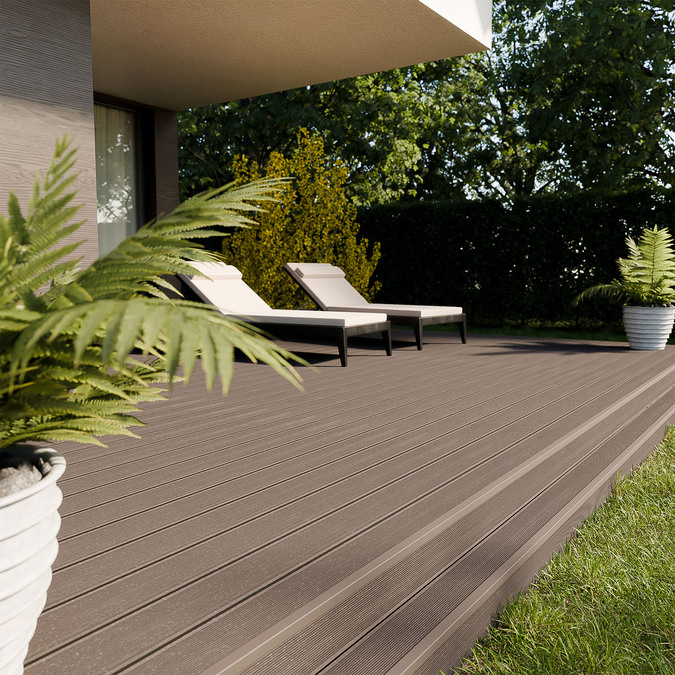 Композитная террасная доска BERGDECK B150 Матовый дикий тик 2,4 м