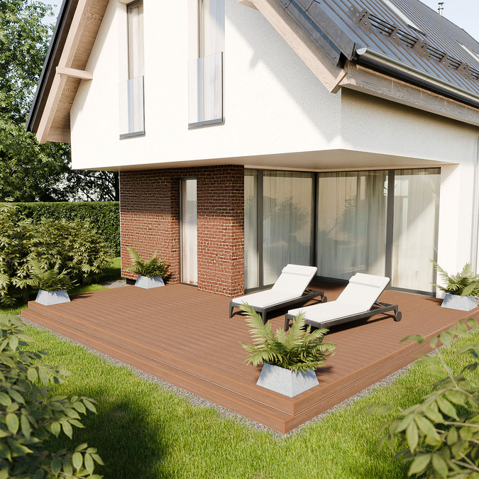 Композитная террасная доска BERGDECK B150 Матовый дикий тик 2,4 м