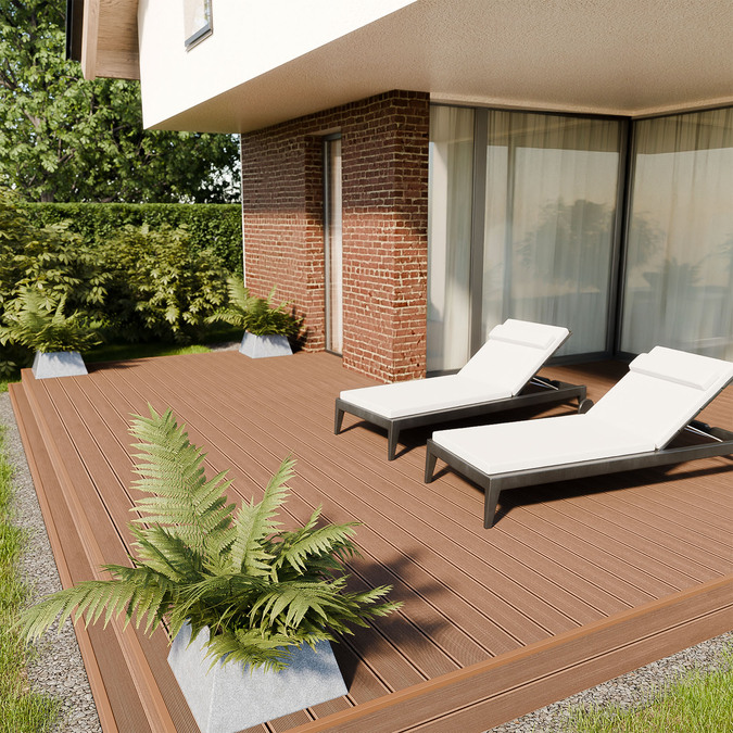 Композитная террасная доска BERGDECK B150 Матовый дикий тик 2,4 м