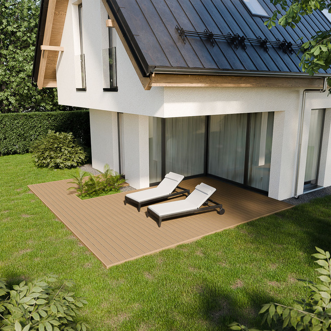 Композитная террасная доска BERGDECK B150 Матовый дикий тик 2,4 м