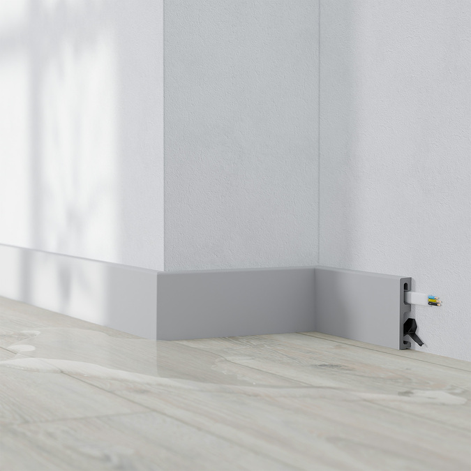 Плінтус Alpha 80 мм 2,4 м Сірий