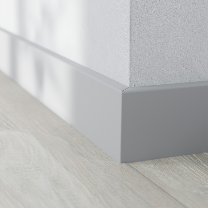 Плінтус Alpha 80 мм 2,4 м Сірий