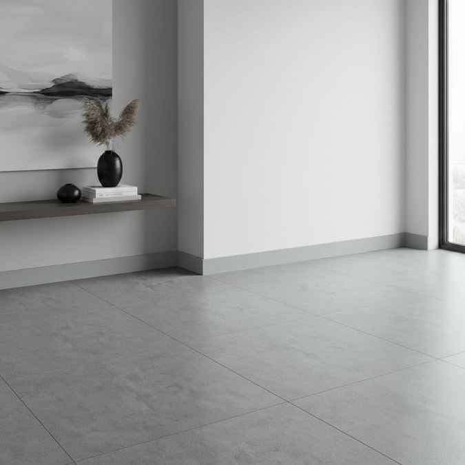 Listwa przypodłogowa Alpha 80 mm 2,4 m Szara