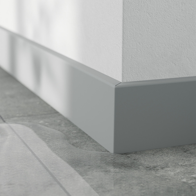 Listwa przypodłogowa Alpha 80 mm 2,4 m Szara