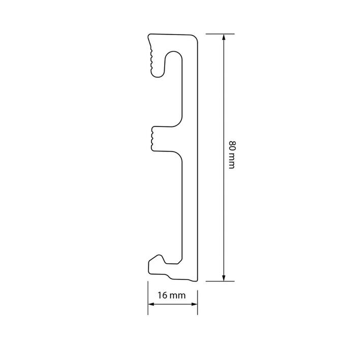 Listwa przypodłogowa Alpha 80 mm 2,4 m Szara