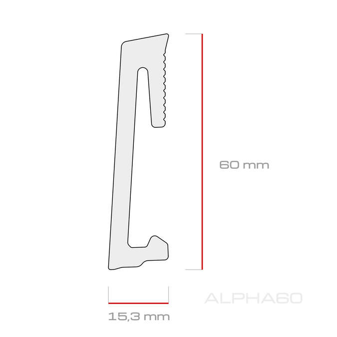 Listwa przypodłogowa Alpha folia 60 mm 2,2 m Szary